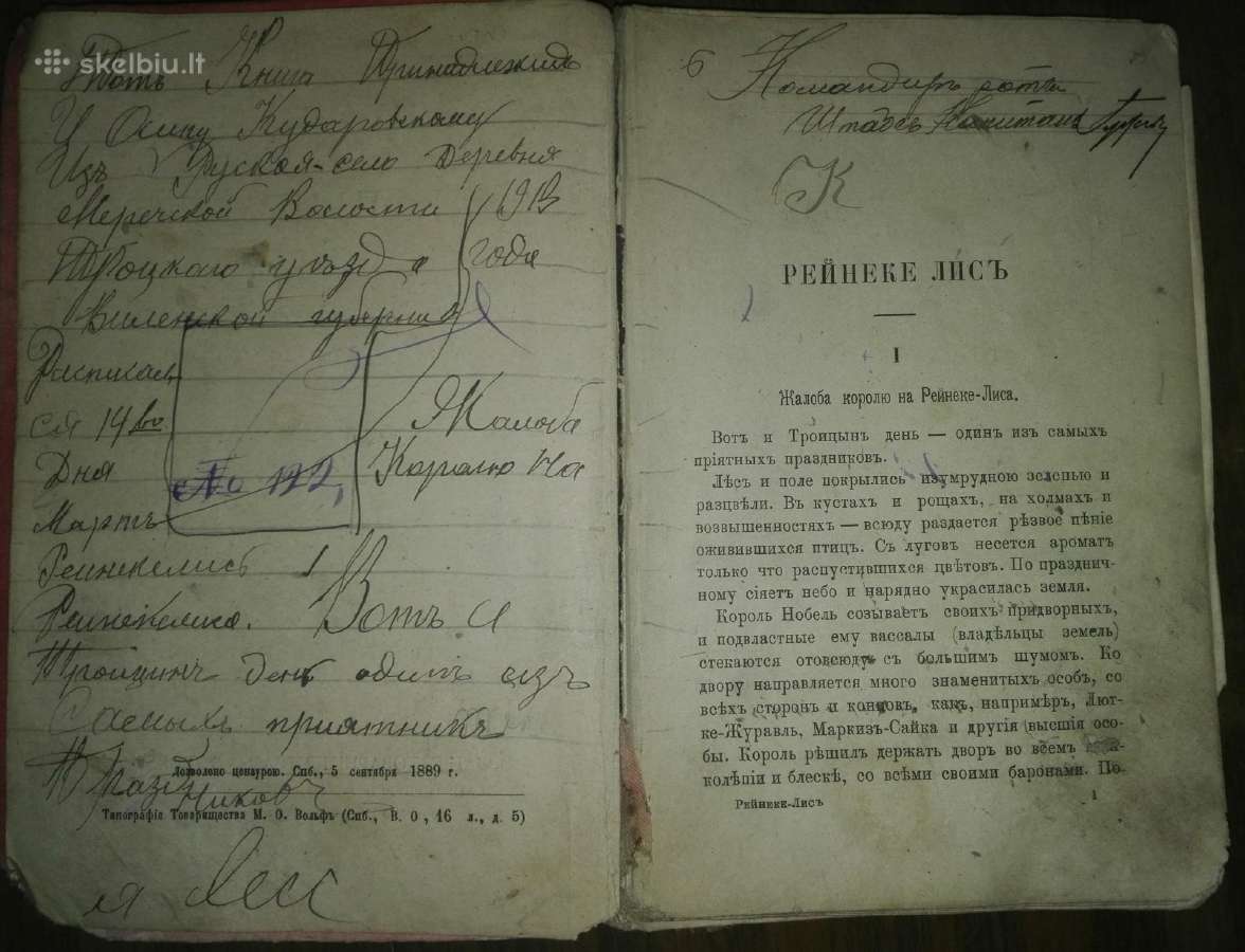 Antikvarinė Рейнеке-лисъ Вольганга Гёте 1889 m. - nuotraukos Nr. 3