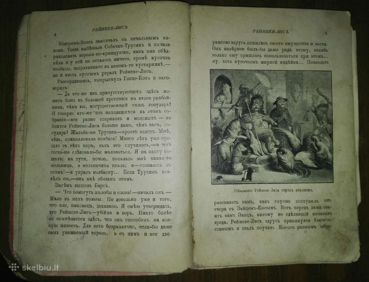 Antikvarinė Рейнеке-лисъ Вольганга Гёте 1889 m. - nuotraukos Nr. 5