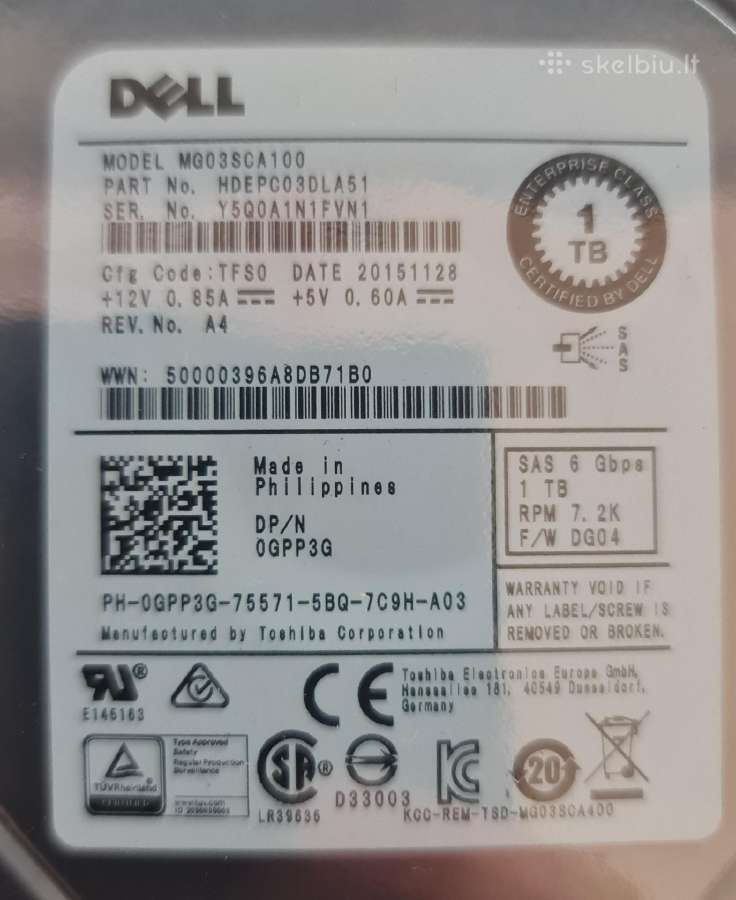 3.5" Sas HDD 73gb-600gb 1tb-10tb 12tb-32tb - nuotraukos Nr. 14
