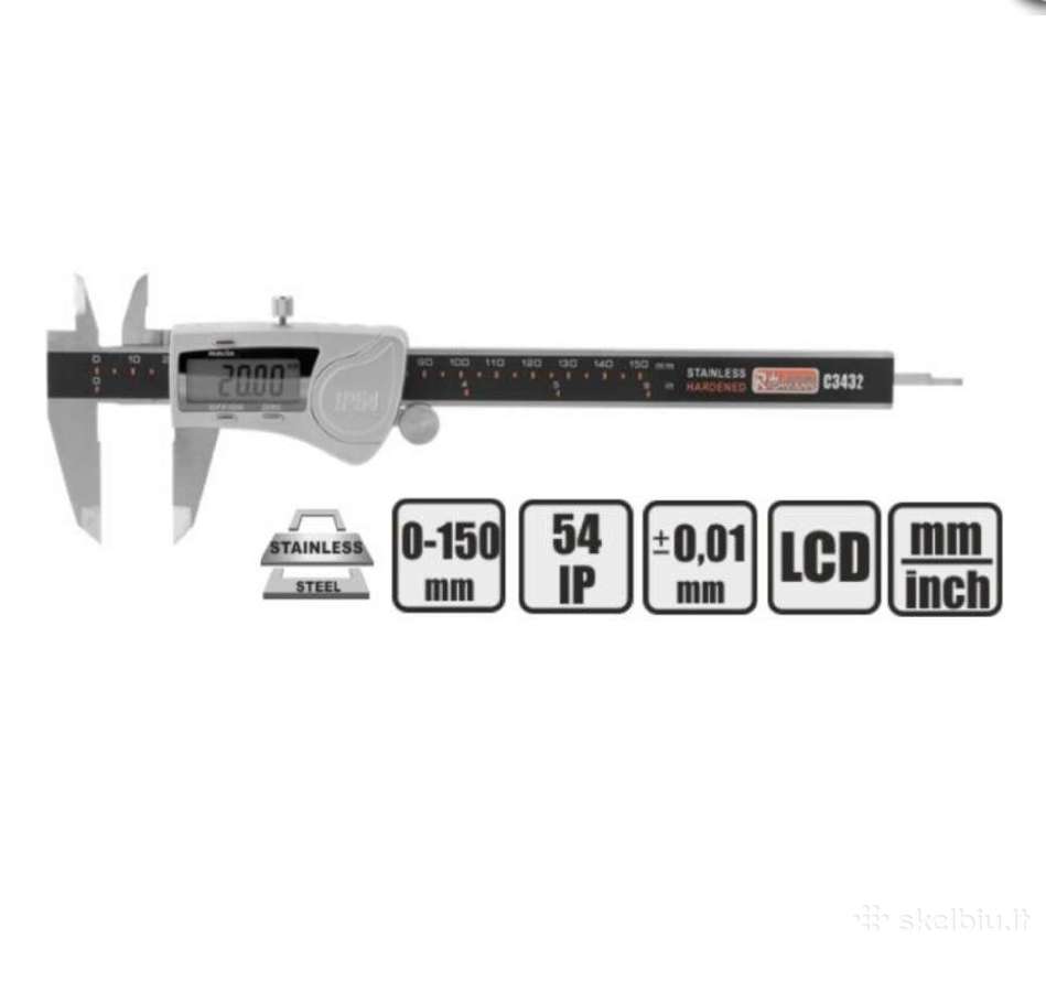 Profesionalus elektroninis slankmatis 150 mm - nuotraukos Nr. 3