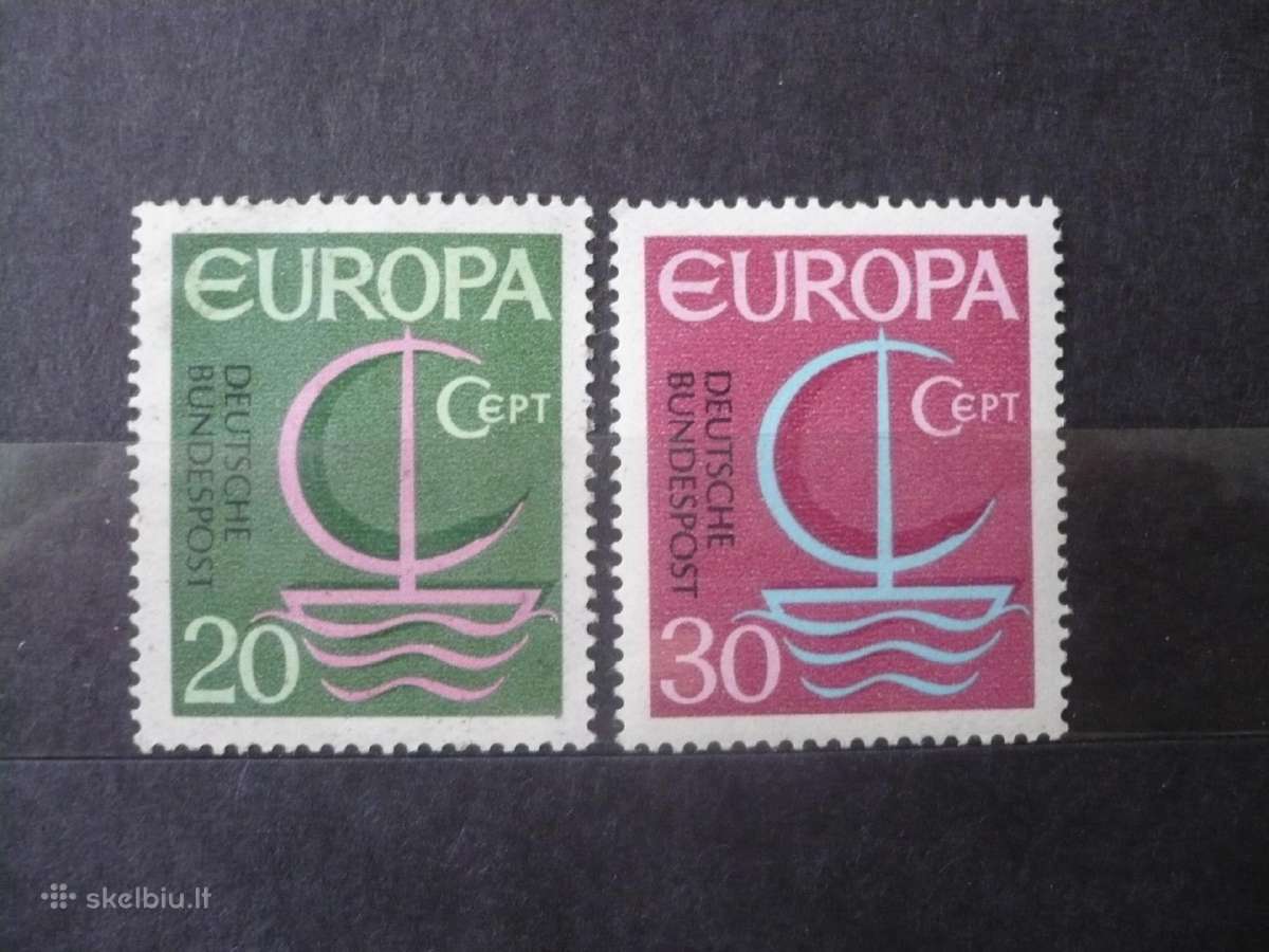1966 m. Europa pašto ženklai Mhn