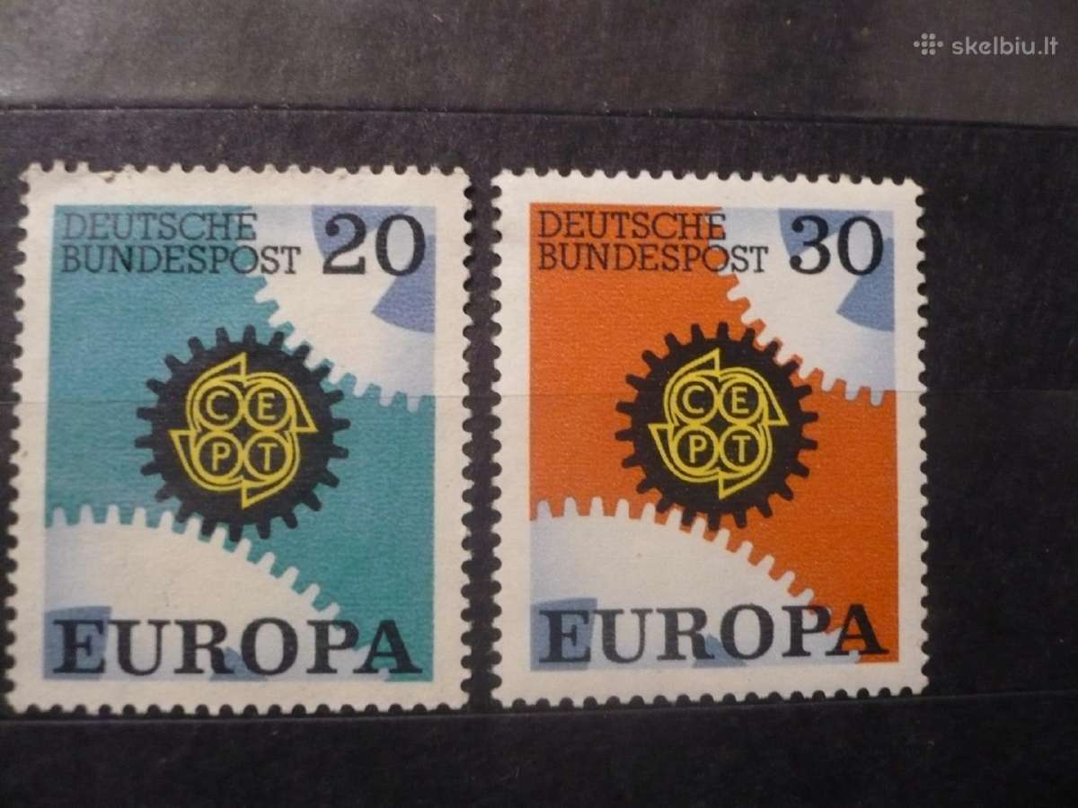 1967 m. Europa pašto ženklai Mhn