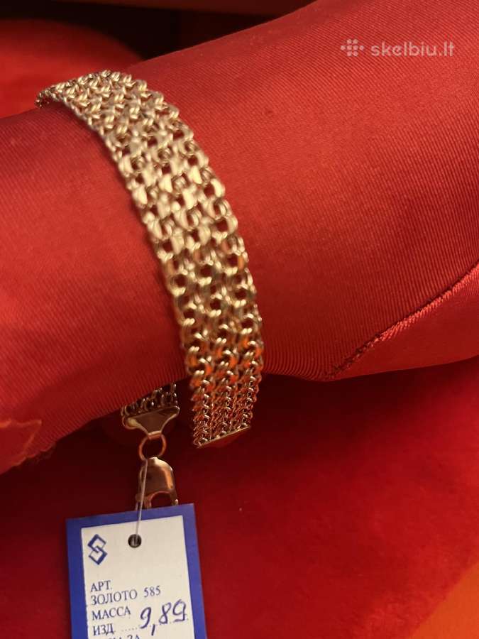 Prabangi auksinė triguba apyrankė 19-21cm - nuotraukos Nr. 7