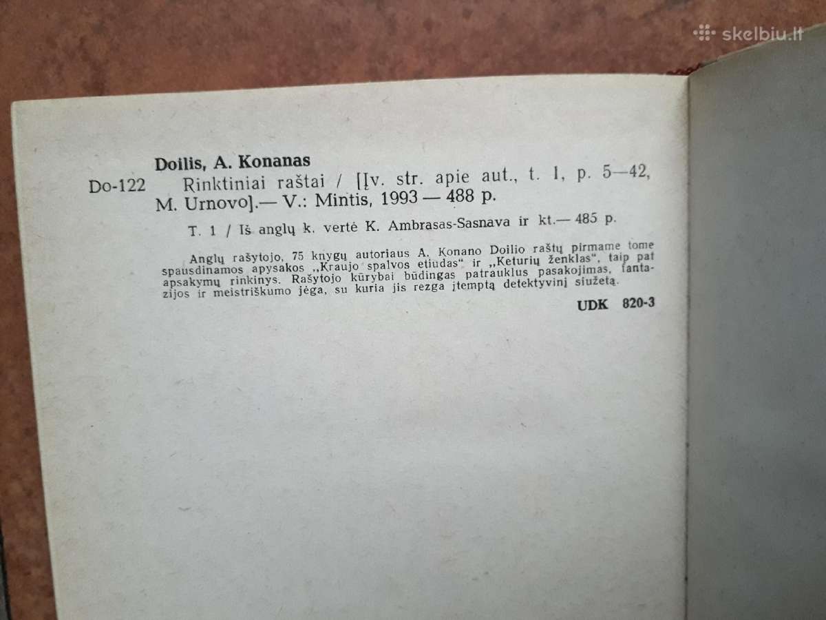 A. Konan Doilis "Rinktiniai raštai" 1 tomas 1993 m - nuotraukos Nr. 4