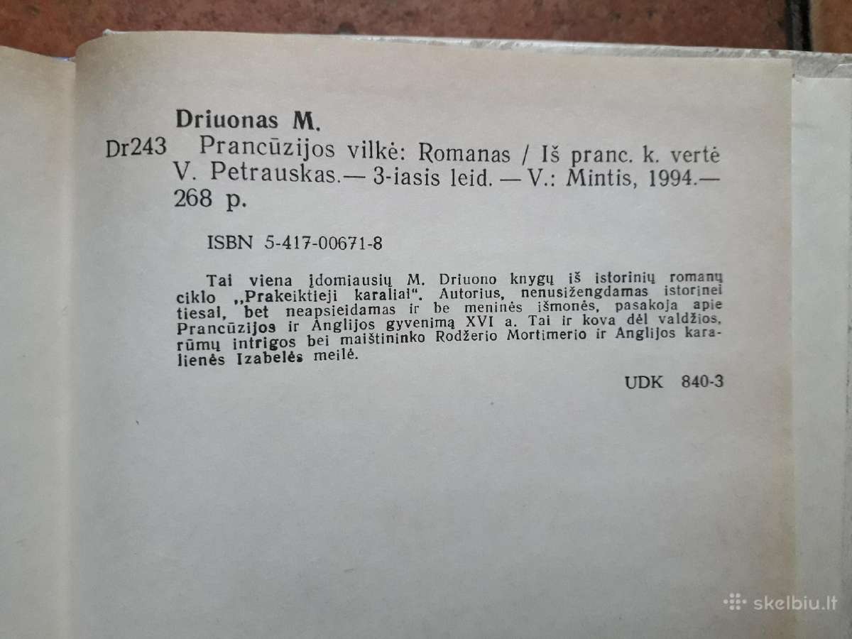Morisas Driuonas "Prancūzijos vilkė" 1994 metai - nuotraukos Nr. 6