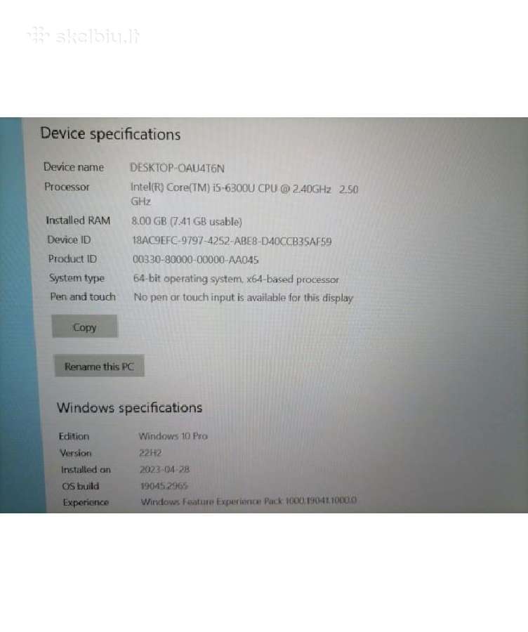 Hp Elitebook 820 G3 + 3 mėn. garantija - nuotraukos Nr. 5