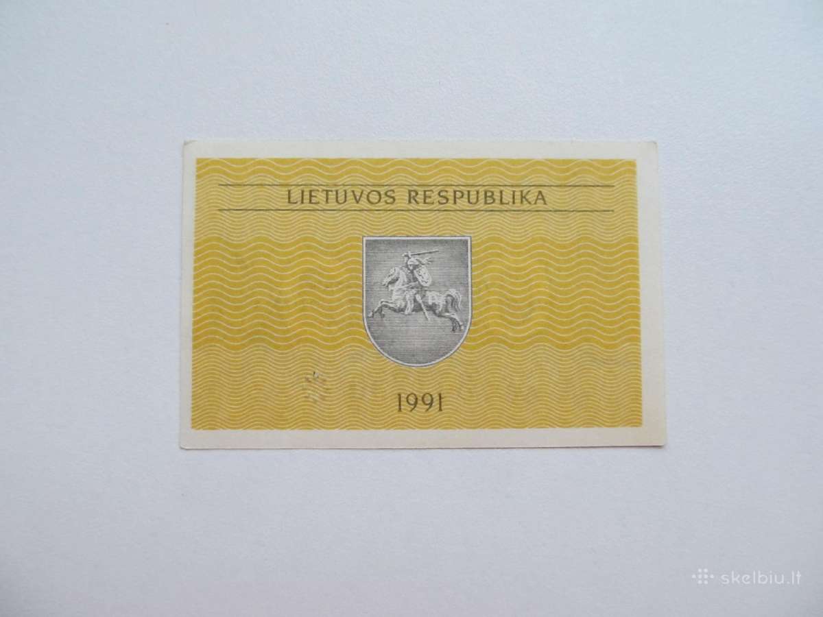 0/ 20 talono , Lietuva , 1991 - nuotraukos Nr. 2