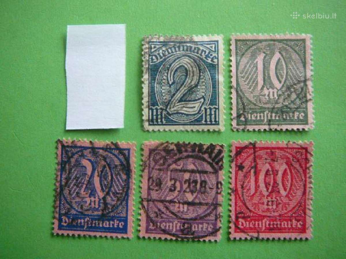 Dienstmarken Vokietija 1922 antsp. vdm69/4a