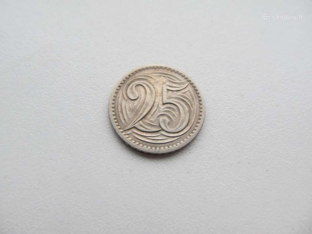 25 halerai , Čekoslovakija , 1933