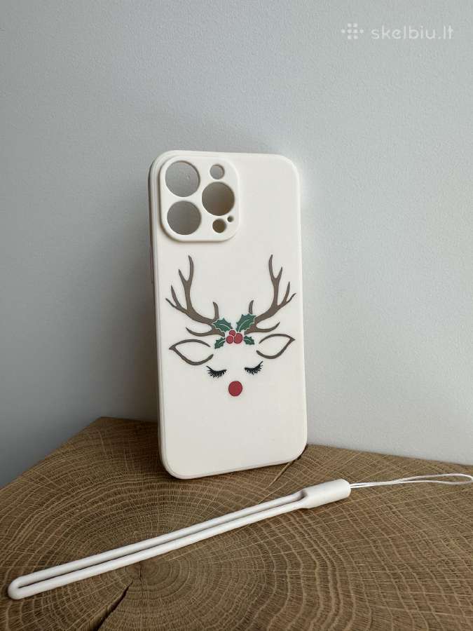 Šventinis iPhone 14 Pro Max dėkliukas su elniu