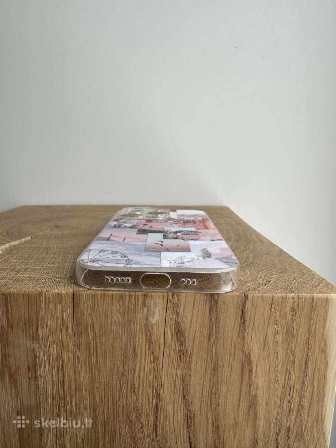 Rausvas koliažinis iPhone 14 Pro dėkliukas - nuotraukos Nr. 4