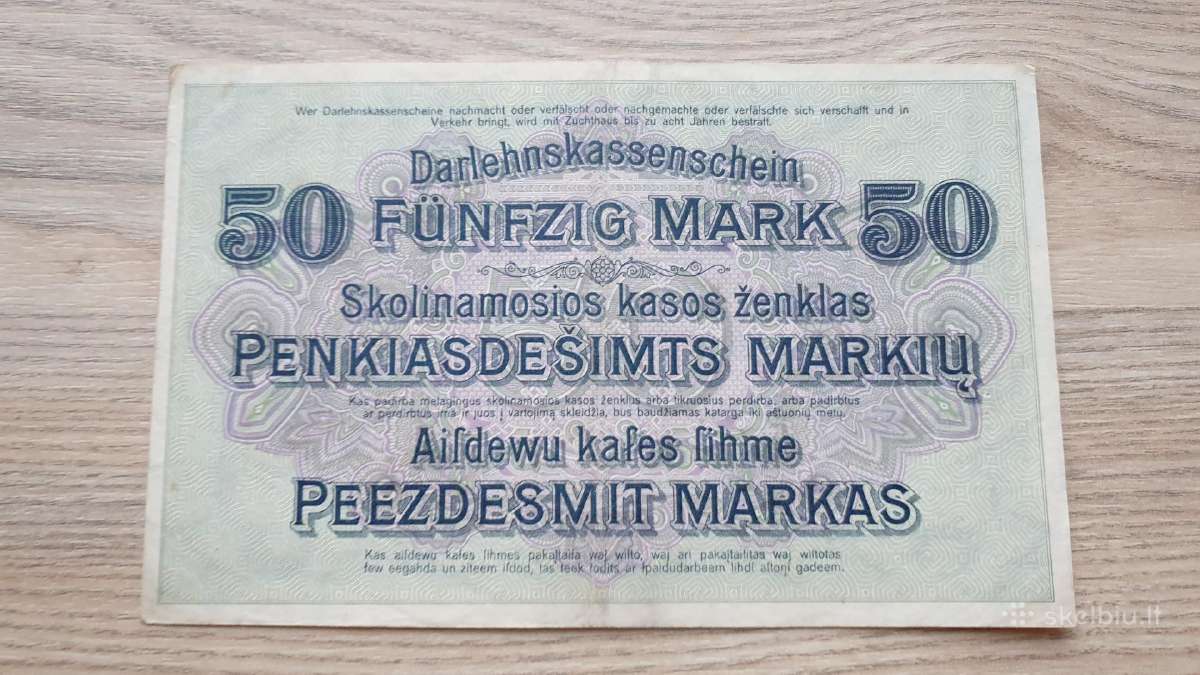 1918 metų 50 Ost markės Lietuva Lenkija Vokietija - nuotraukos Nr. 2