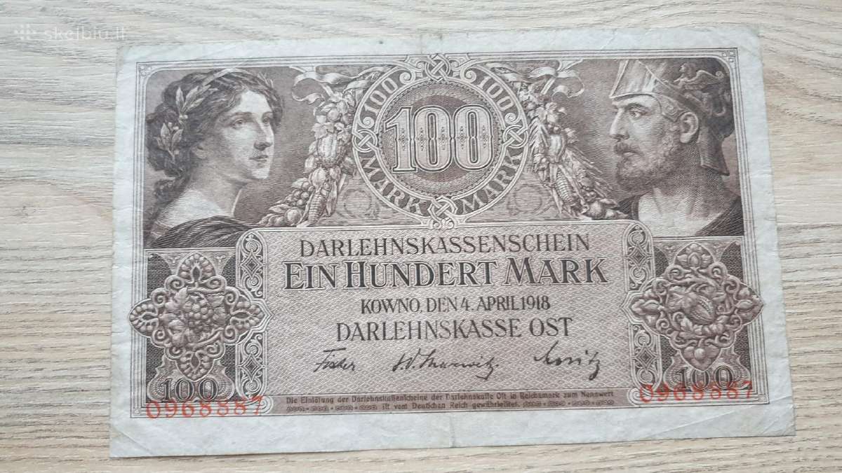 1918 m. 100 Ost markių Lietuva Lenkija Vokietija