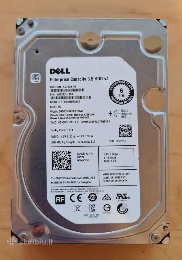3.5" Sas HDD 73gb-600gb 1tb-10tb 12tb-32tb - nuotraukos Nr. 12