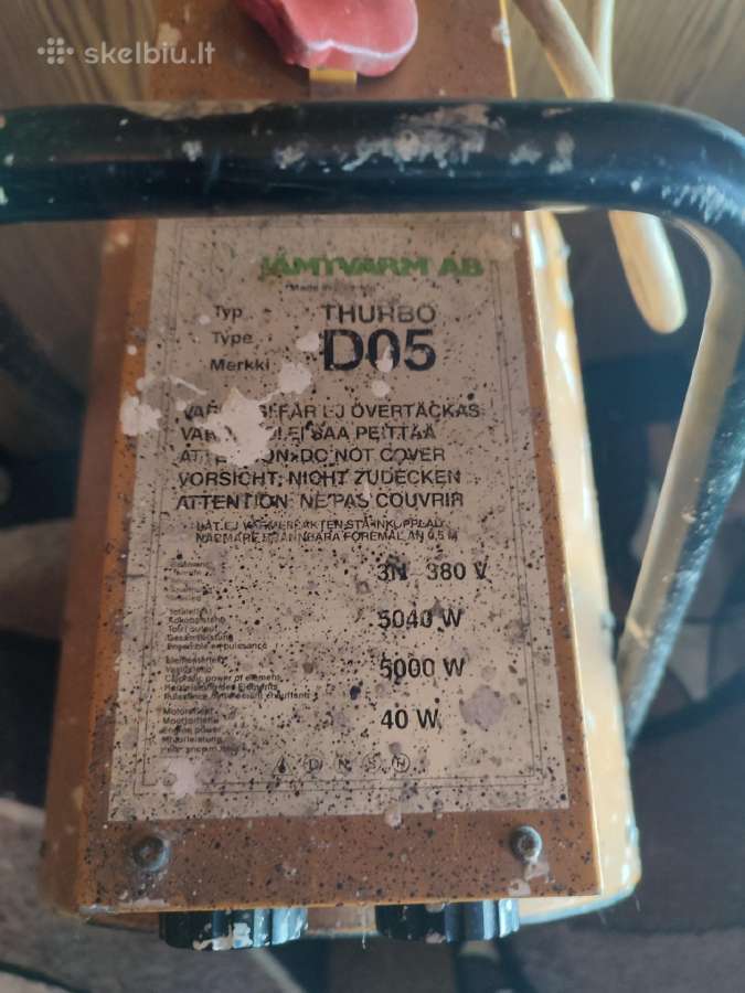 Jämtvarm turbo d05 Šildytuvas 5kw., trifazis. - nuotraukos Nr. 2