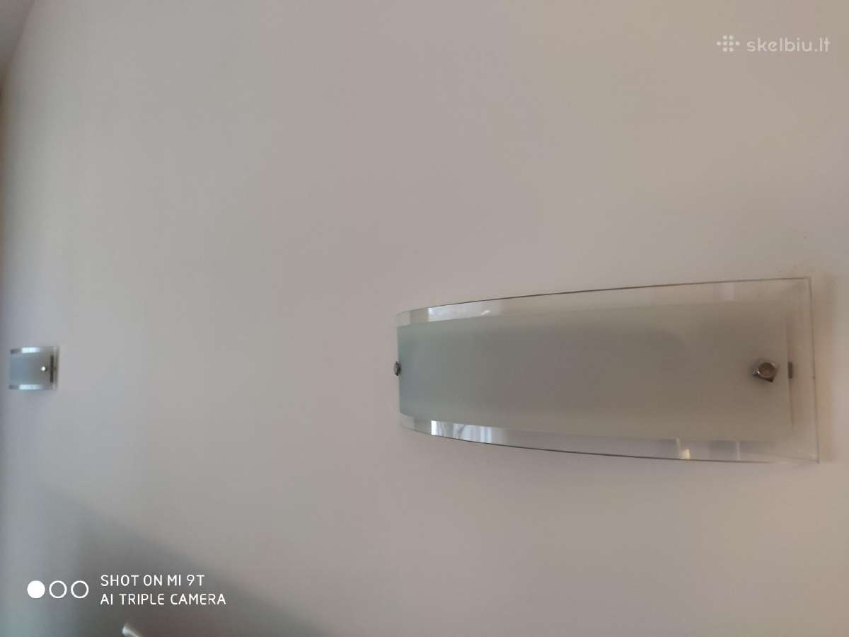 Sieniniai stikliniai plieno šviestuvai 4vnt