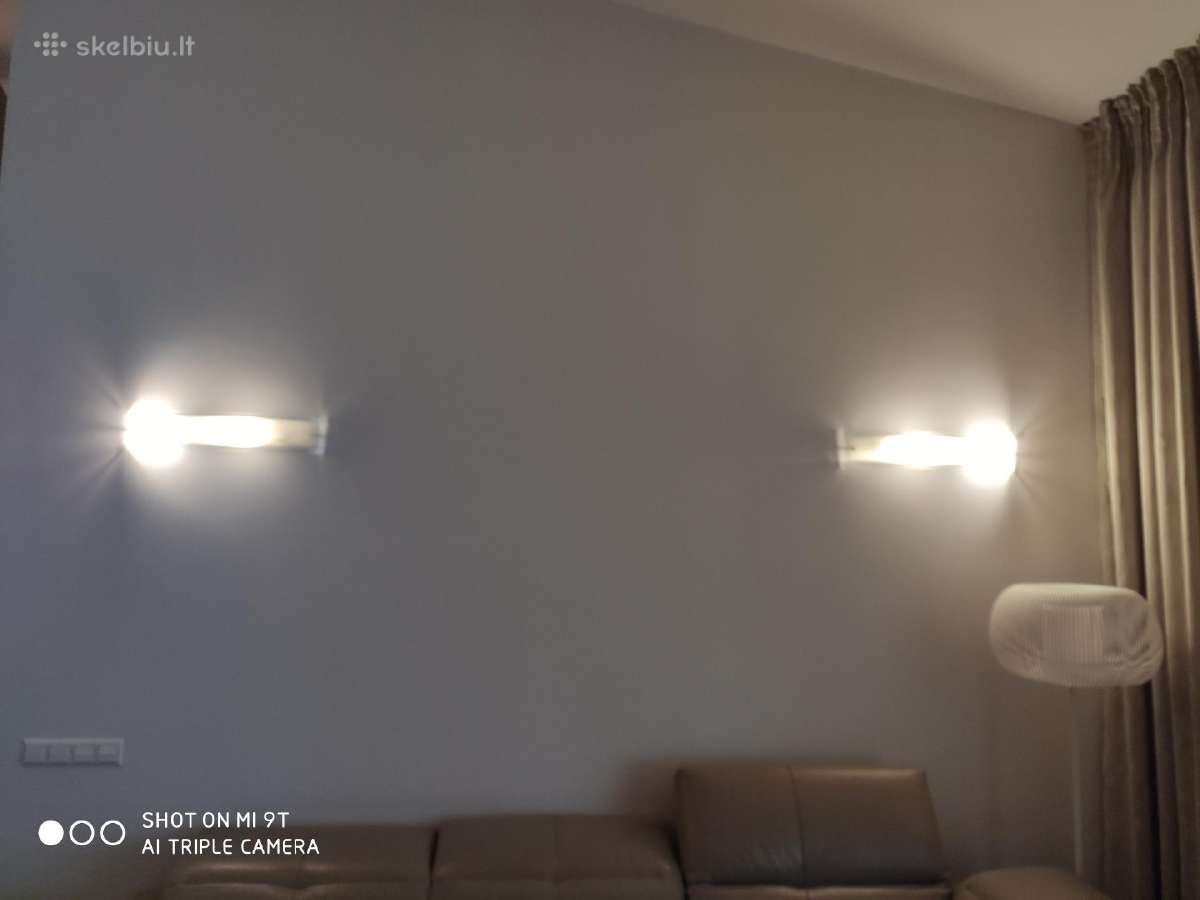 Sieniniai stikliniai plieno šviestuvai 4vnt - nuotraukos Nr. 6