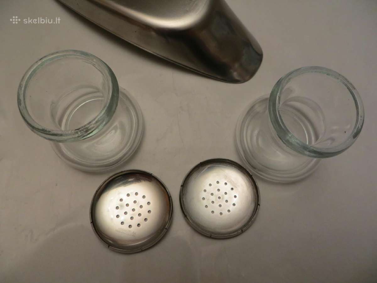Druskinės pipirinės su padėkliuku vintažinės - nuotraukos Nr. 19