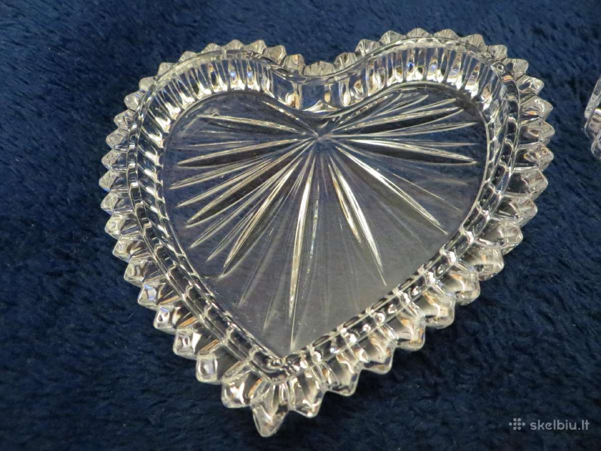 Dėžutė krištolinė širdelė ~9*10cm sunki vintažinė - nuotraukos Nr. 6