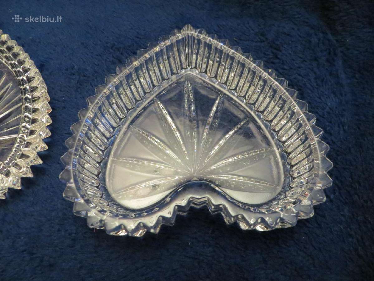 Dėžutė krištolinė širdelė ~9*10cm sunki vintažinė - nuotraukos Nr. 10
