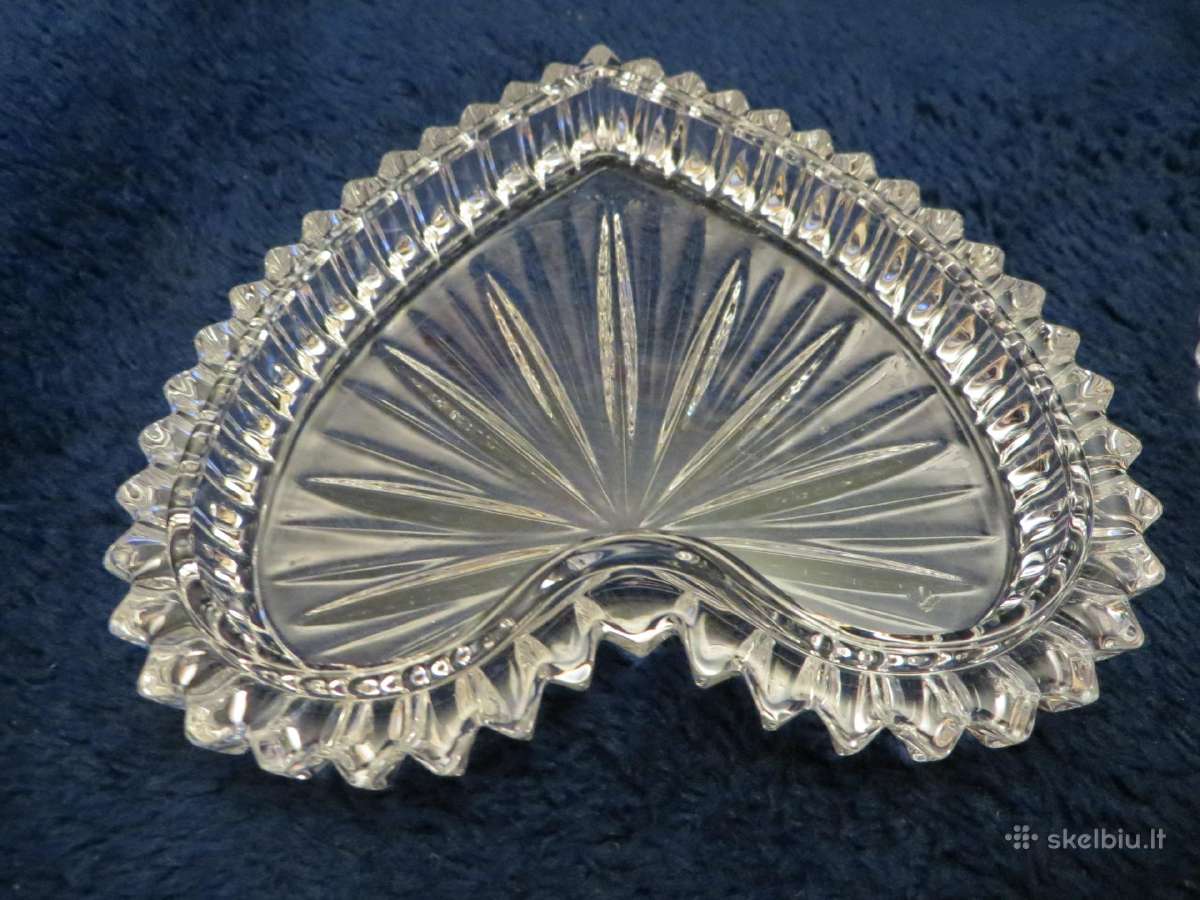 Dėžutė krištolinė širdelė ~9*10cm sunki vintažinė - nuotraukos Nr. 11