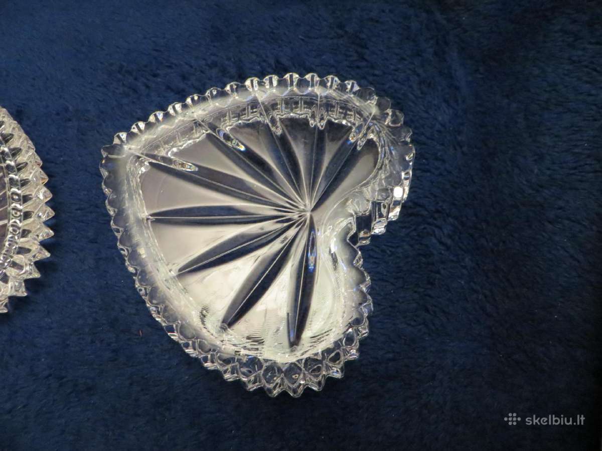 Dėžutė krištolinė širdelė ~9*10cm sunki vintažinė - nuotraukos Nr. 13