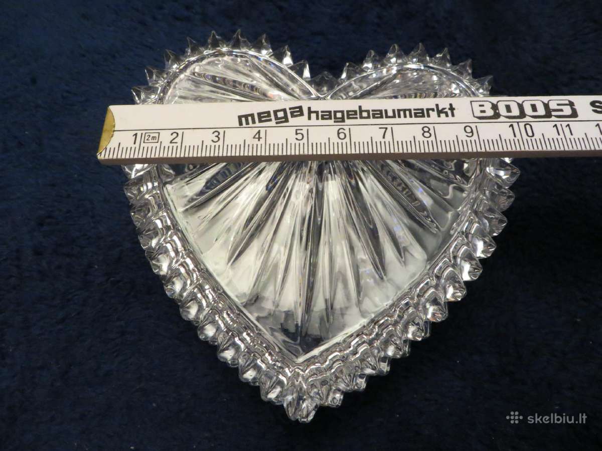 Dėžutė krištolinė širdelė ~9*10cm sunki vintažinė - nuotraukos Nr. 18