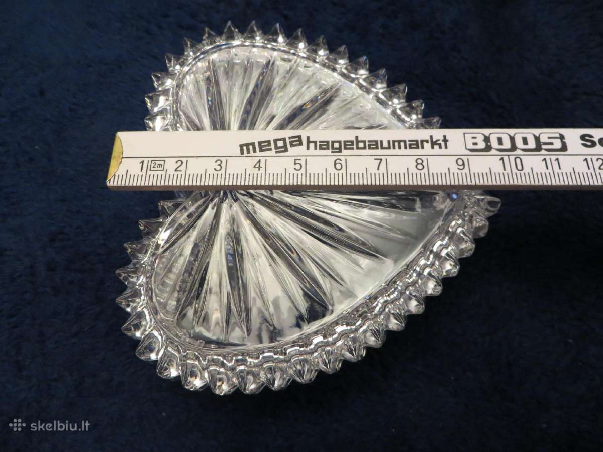 Dėžutė krištolinė širdelė ~9*10cm sunki vintažinė - nuotraukos Nr. 19