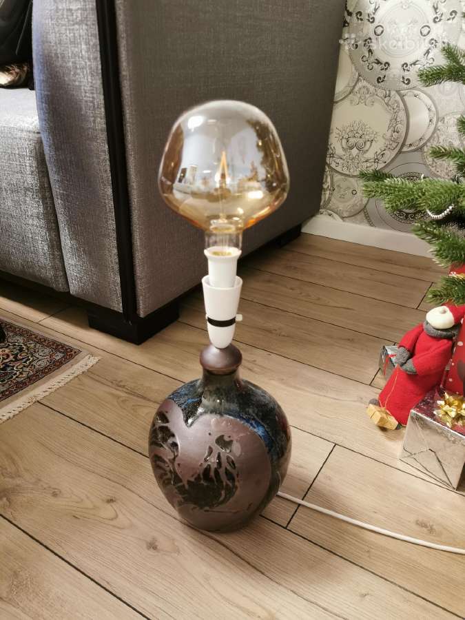 Vintažinė antikvarinė keramikinė pastatoma lempa - nuotraukos Nr. 5