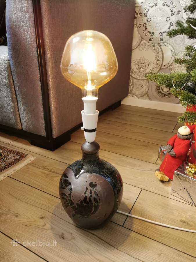Vintažinė antikvarinė keramikinė pastatoma lempa - nuotraukos Nr. 6