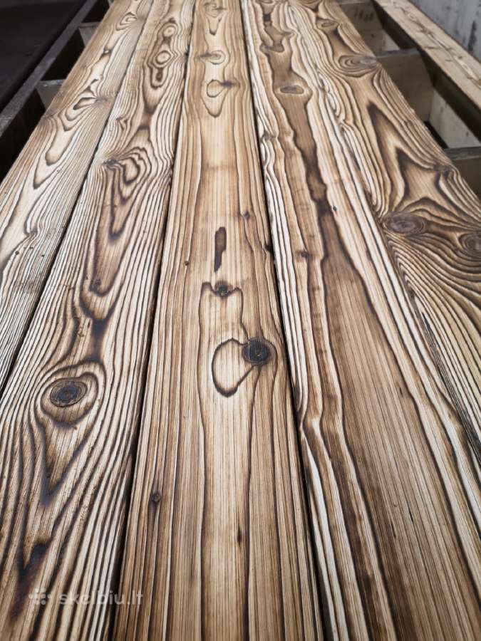Deginta mediena (Shou Sugi Ban) Skalūno plokštelės - nuotraukos Nr. 5