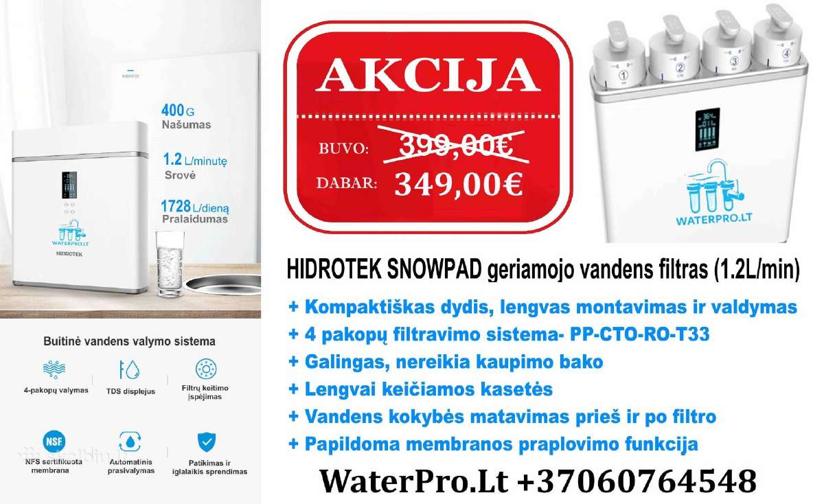 Geriamojo vandens filtras-akcija Tik 349 Eur!