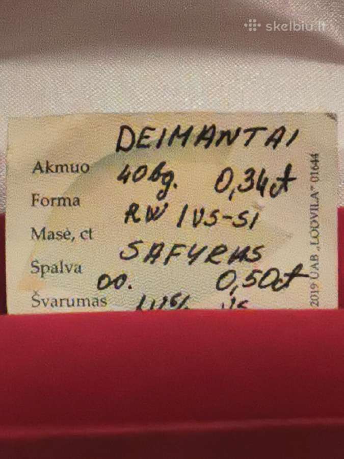 750 sertifikuotas žiedas su safyru ir briliantais - nuotraukos Nr. 13