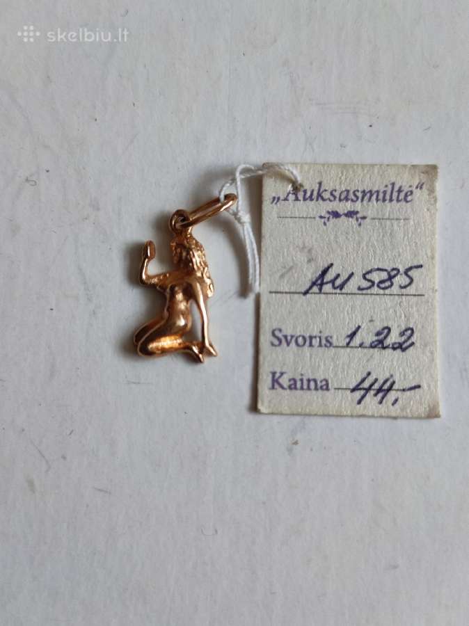 Auksinis nenaudotas pakabukas Zodiakas Mergelė - nuotraukos Nr. 2