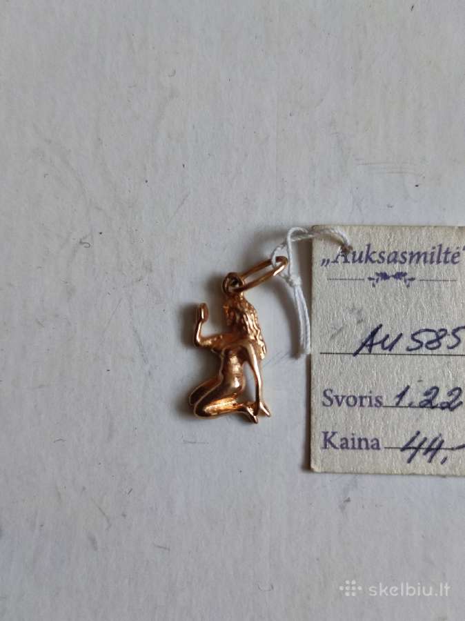 Auksinis nenaudotas pakabukas Zodiakas Mergelė - nuotraukos Nr. 3