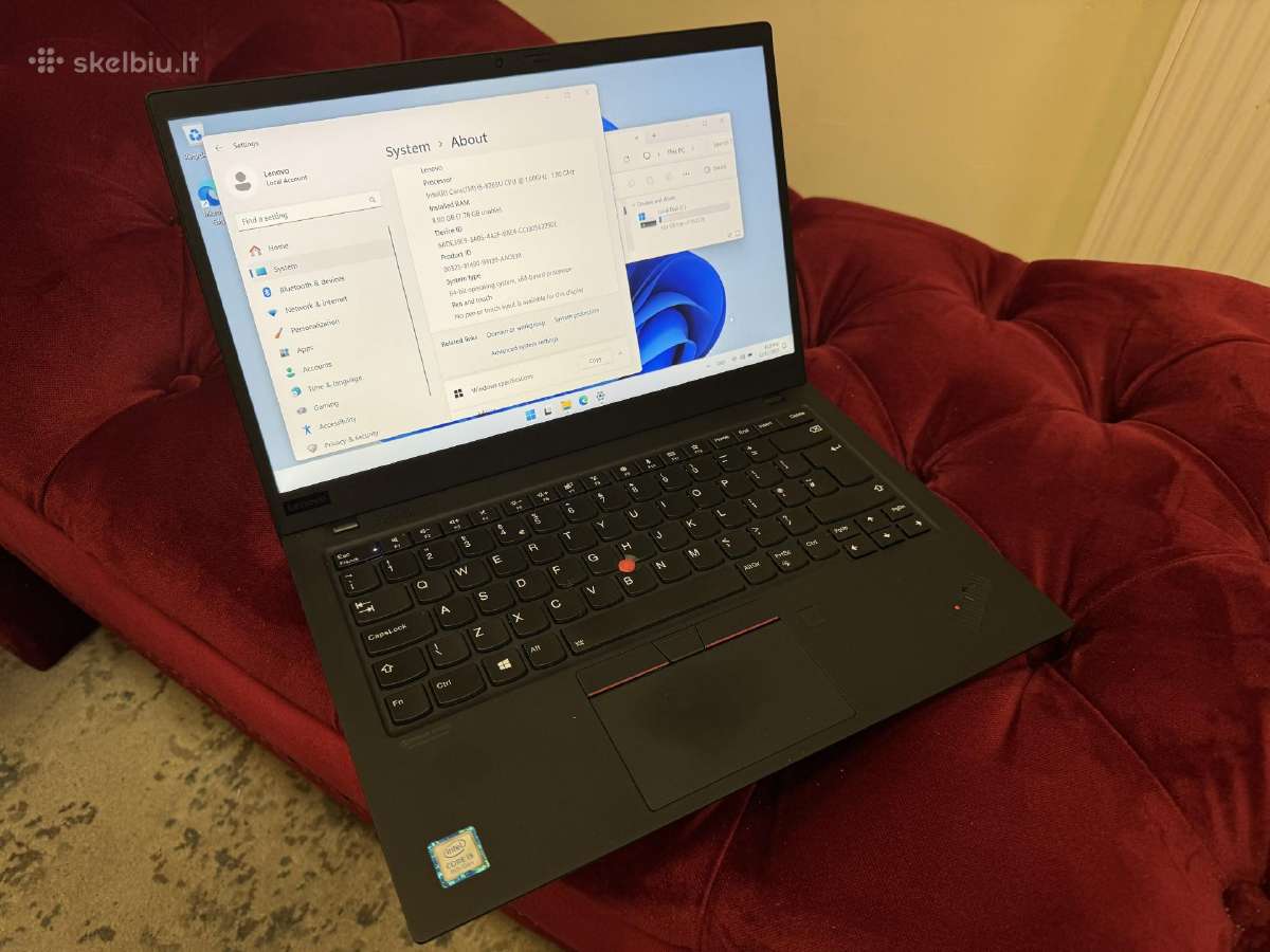 Lenovo X1 Carbon 6 Gen 14 i5-8350u 16gb 256gb nvme - nuotraukos Nr. 2