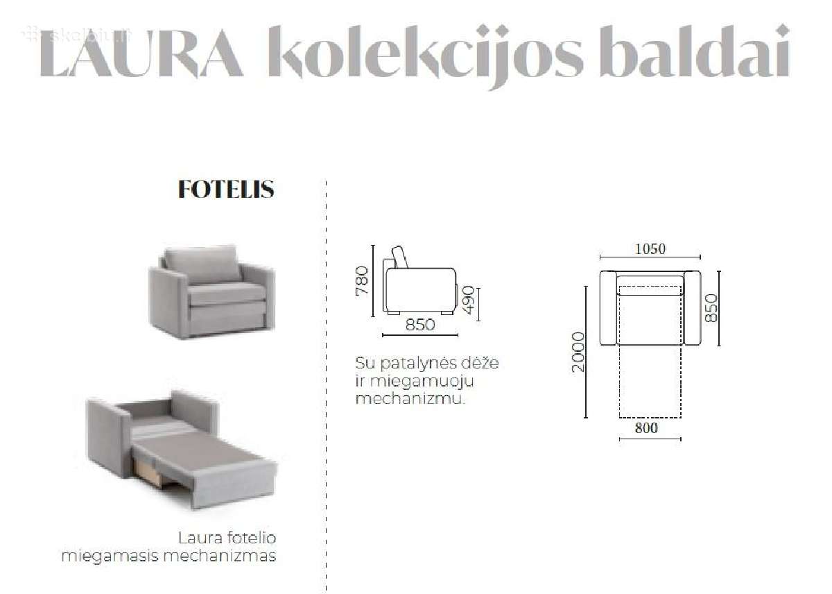 Fotelis Laura (Magrės Baldai) - nuotraukos Nr. 5