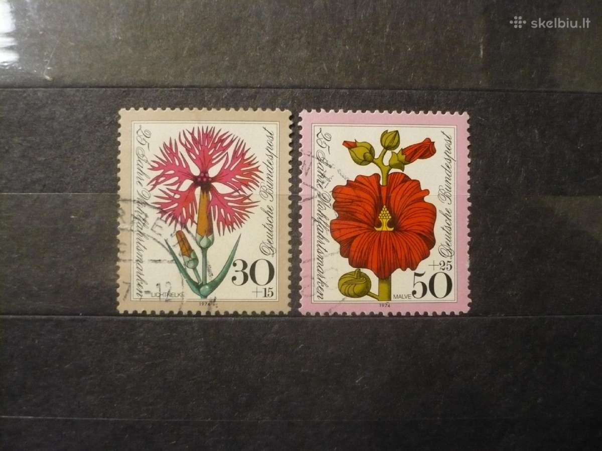 1974 metų labdaros pašto ženklai – gėlės