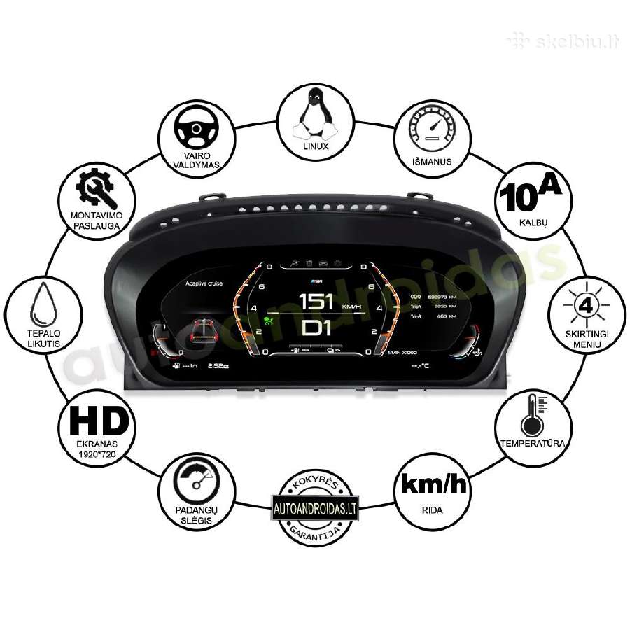 Bmw 5 E60 E61 6 E63 E64 2004-10 LCD spidometras - nuotraukos Nr. 3