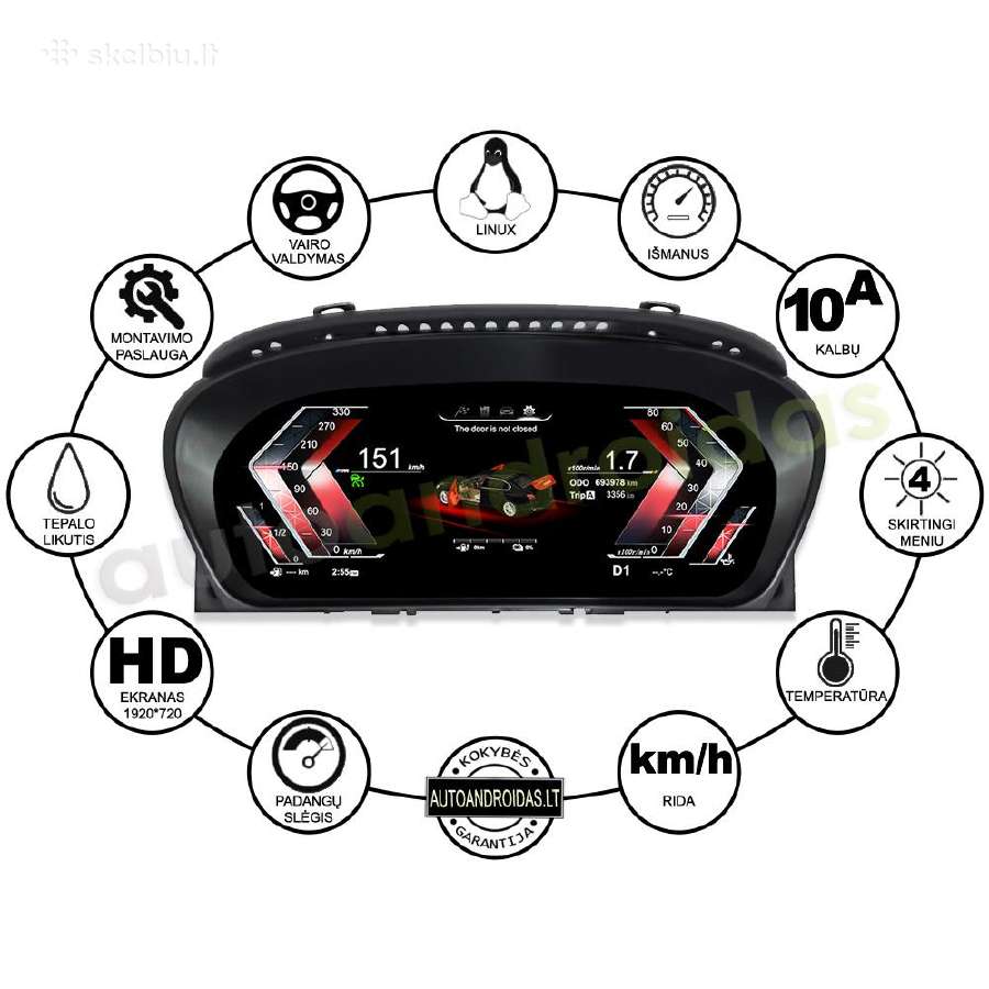 Bmw 5 E60 E61 6 E63 E64 2004-10 LCD spidometras - nuotraukos Nr. 4