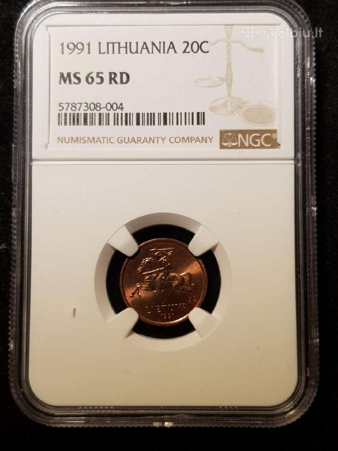 Lietuva 1991 20 centų Ngc Ms65 Rd