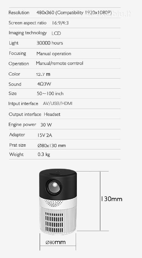 Daug modelių! Mini LED projektorius Beamer su WiFi - nuotraukos Nr. 5