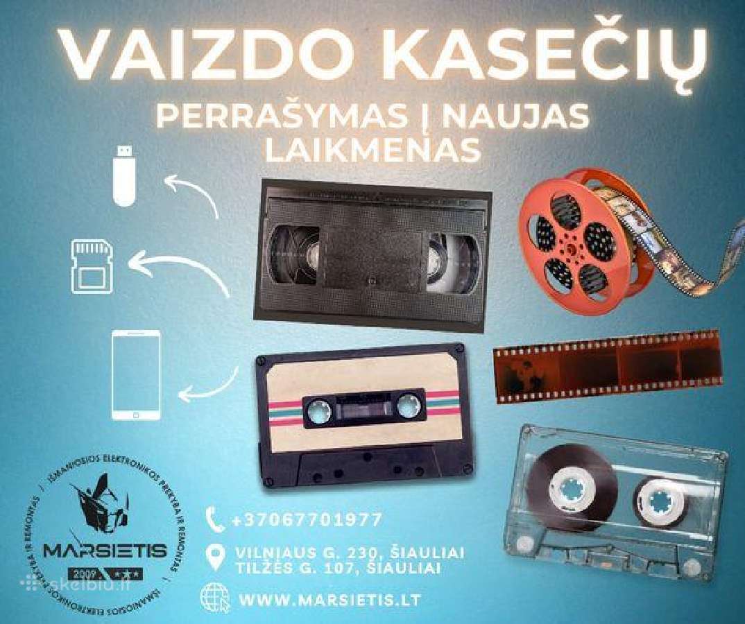 Vaizdajuosčių / Kasečių perrašymas į naujas laikme
