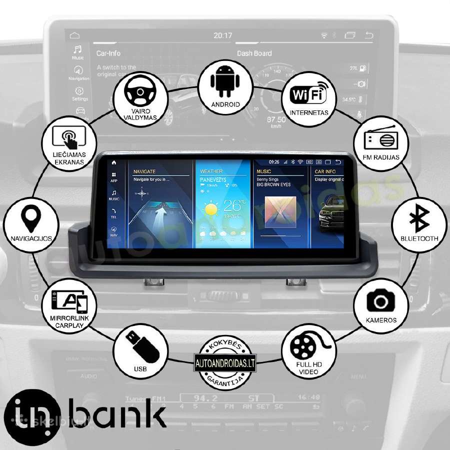 Bmw 3 E90, E91 2004-13 Android multimedia GPS/WiFi - nuotraukos Nr. 3