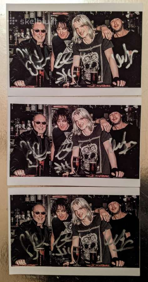 Nazareth. Nuotraukos su grupės narių autografais
