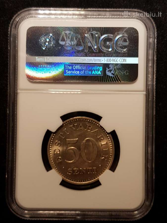 Estija 1936 50 senti Ms62 Ngc