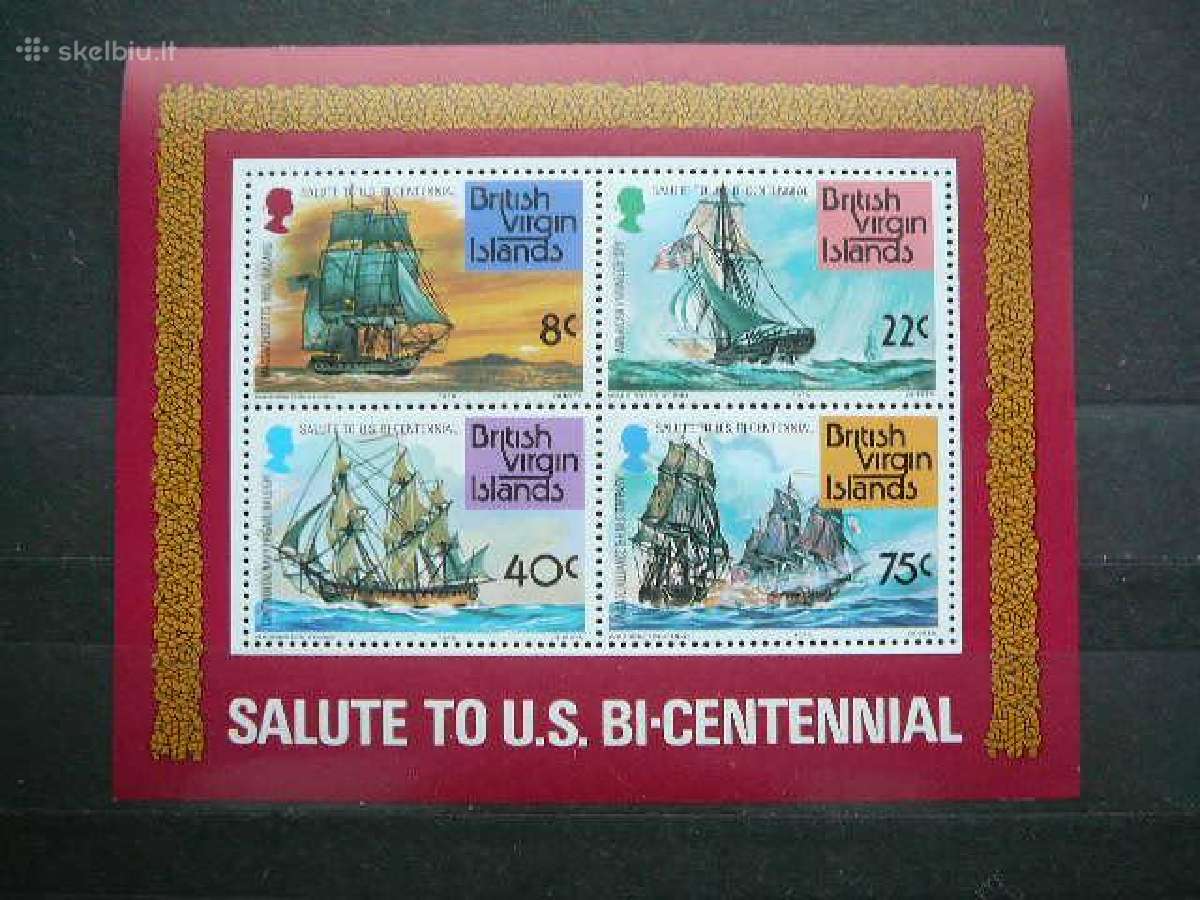 Burlaiviai Laivai Britu Virdzinija 1976 Mnh bvg309