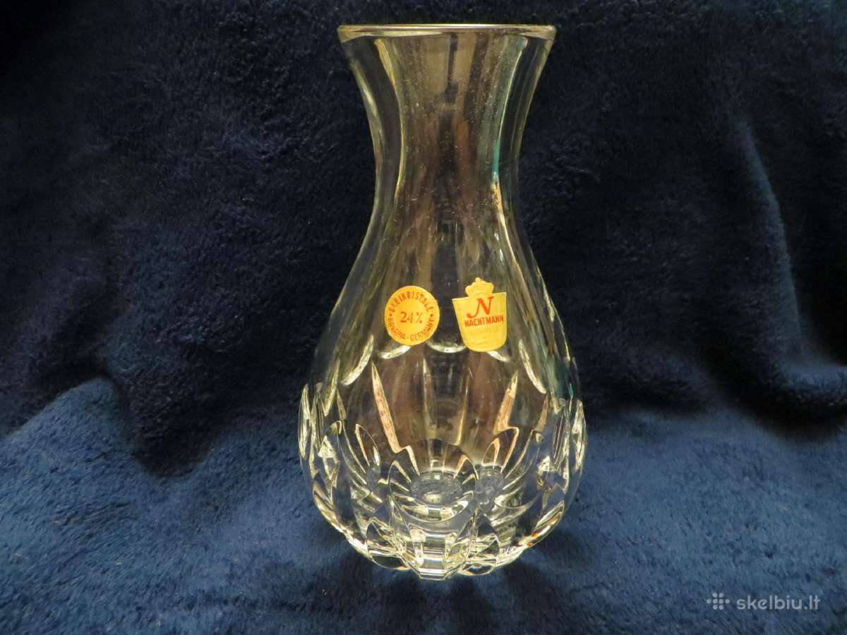 Vaza Nachtmann krištolas vokiška vintažinė ~19 cm - nuotraukos Nr. 8