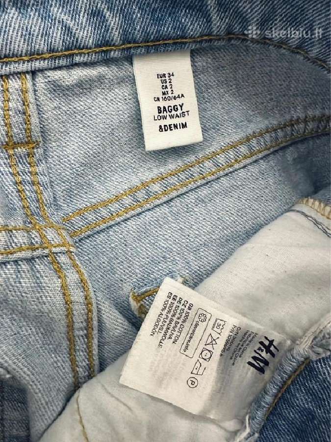 Baggy mid waist šviesiai mėlyni džinsai - nuotraukos Nr. 3