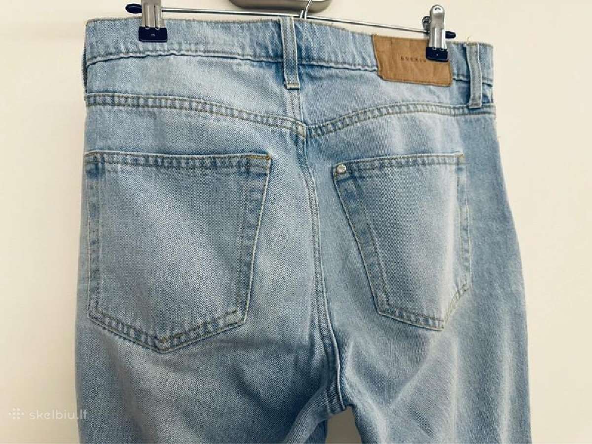 Baggy mid waist šviesiai mėlyni džinsai - nuotraukos Nr. 6